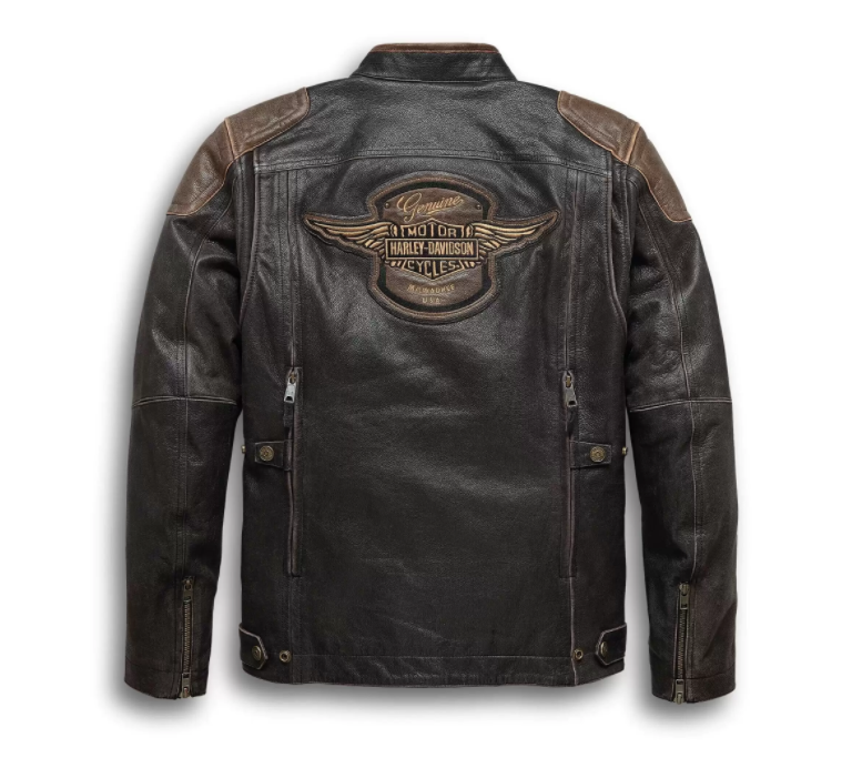 Brown and Black Harley Davidson Motorcycle Jacket