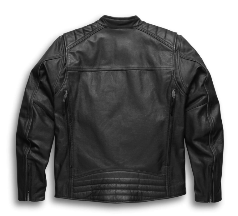 Motorcycle Leather Jacket in Black