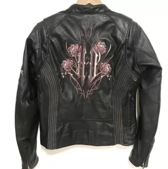 Harley Davidson Freedom Purple Roses Leather Jacket