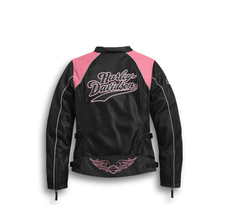 Pink Mesh Harley Davidson Riding Jacket