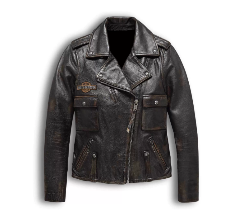 Harley Davidson Eagle Distressed Leather Biker Jacket