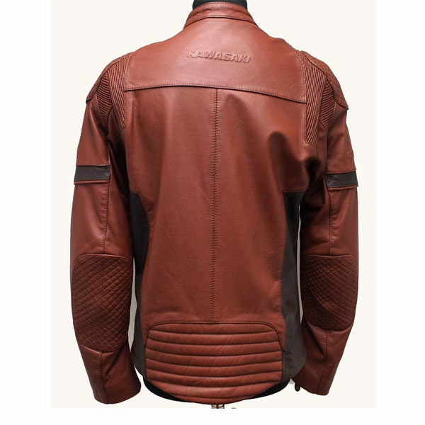 mere og mere bestikke fjols Brown Kawasaki Motorcycle Leather Jacket Mens