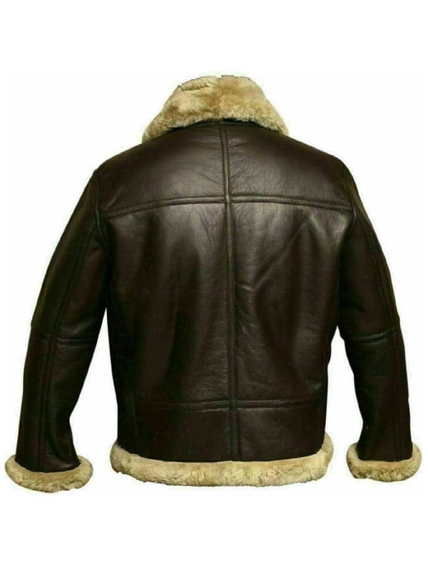 Mens RAF Bomber Ginger Sheepskin Leather Aviator Jacket