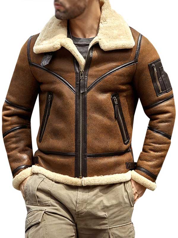 Men's B3 Sheepskin Leather Aviator Jacket