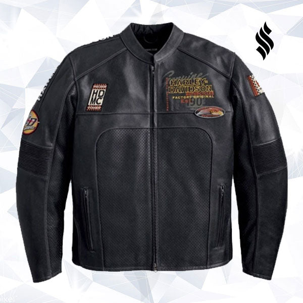 Mens Regulator Perforated Harley Davidson Leather Jacket