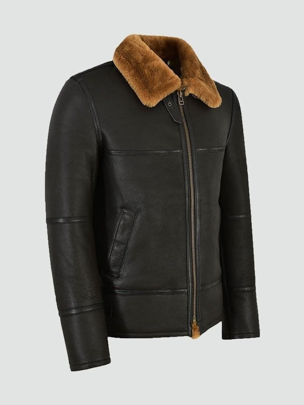 Mens Traditional Shearling Leather Jacket