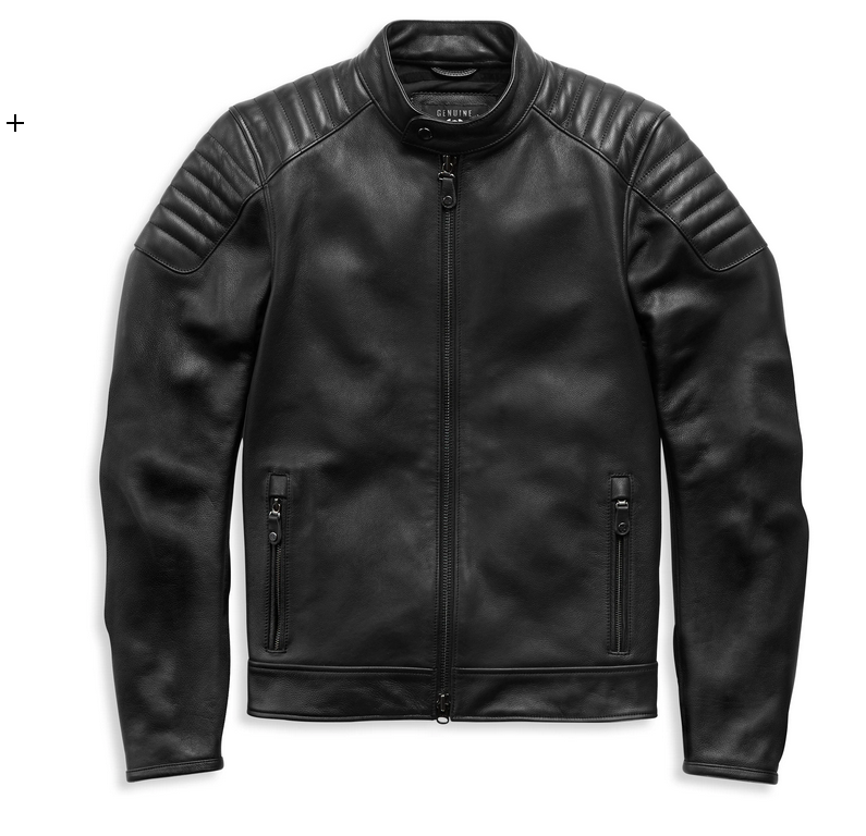Men's Embossed Logo Padded  Harley Davidson Biker Leather Jacket