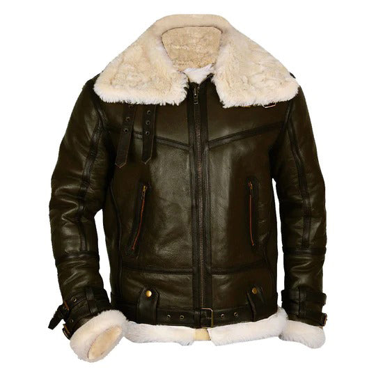 Mens B3 Bomber Shearling Leather Jacket