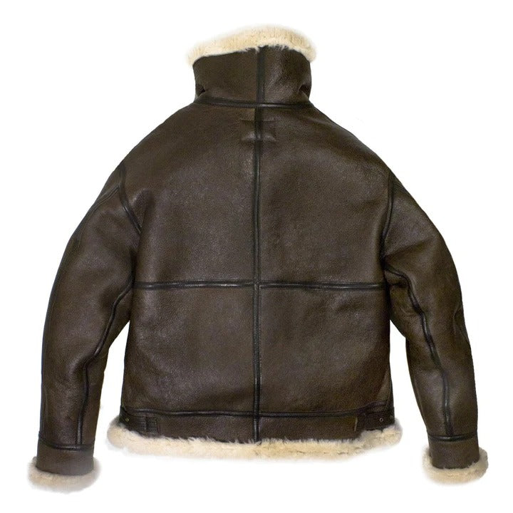 Mens Brown B3 Bomber Geniune Leather Jacket