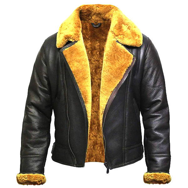 ﻿Mens Leather Shearling Sheepskin Jacket