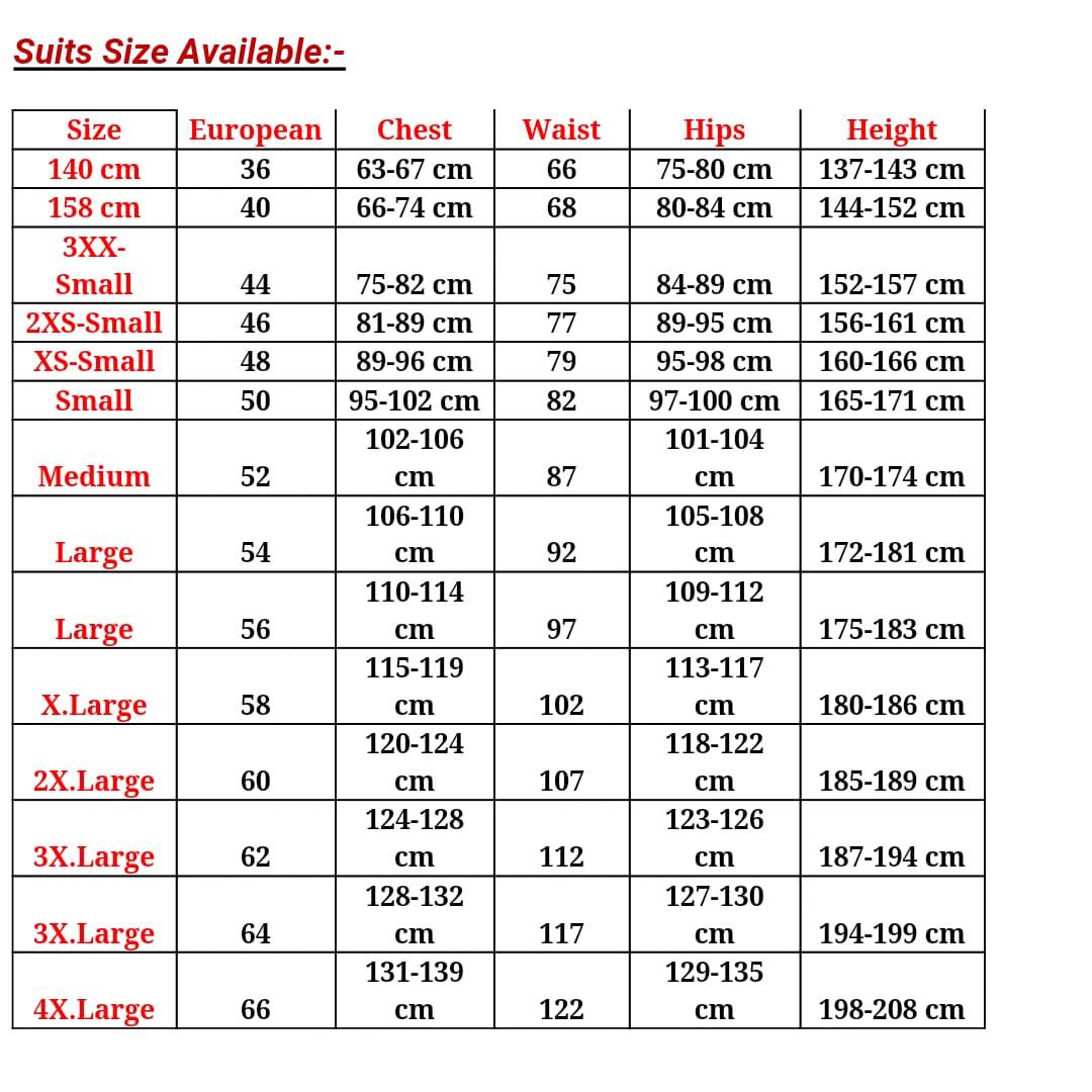 go kart race suit size chart